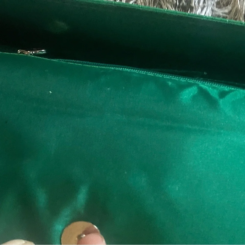 CHI Green Crocodile Embossed Clutch